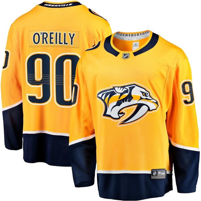 Men's Nashville Predators #90 Ryan O'Reilly Gold Breakaway Home Stitched Jersey